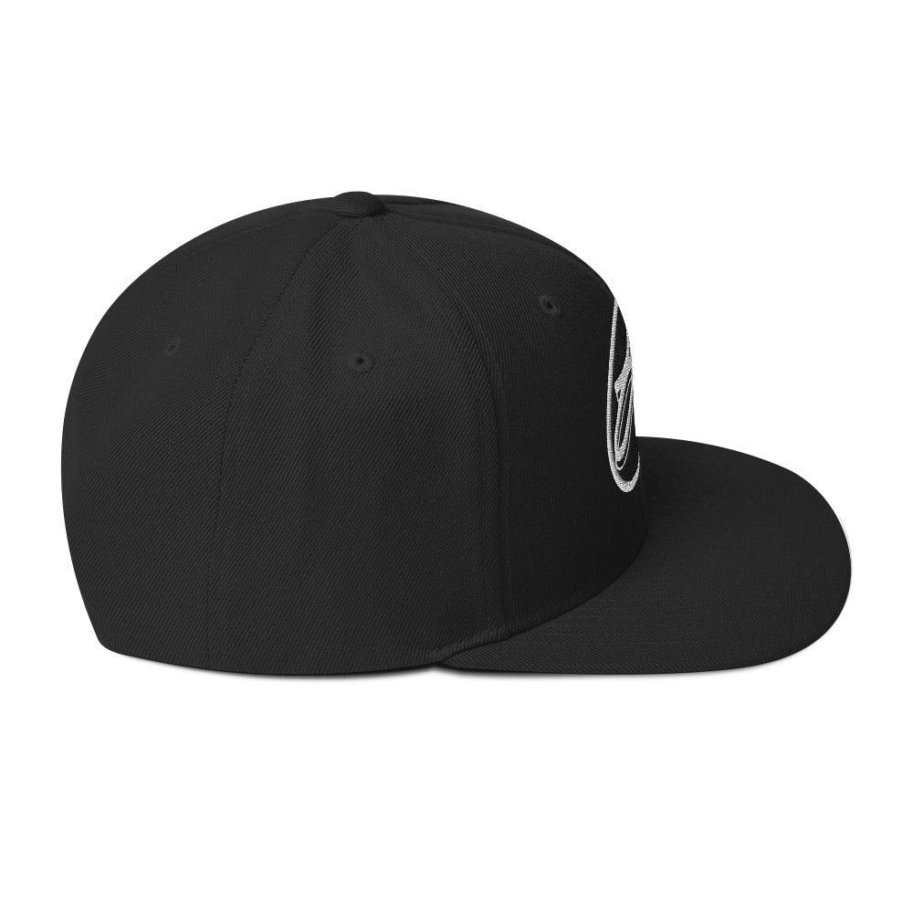 Signature Puff Logo Snapback - Black/White