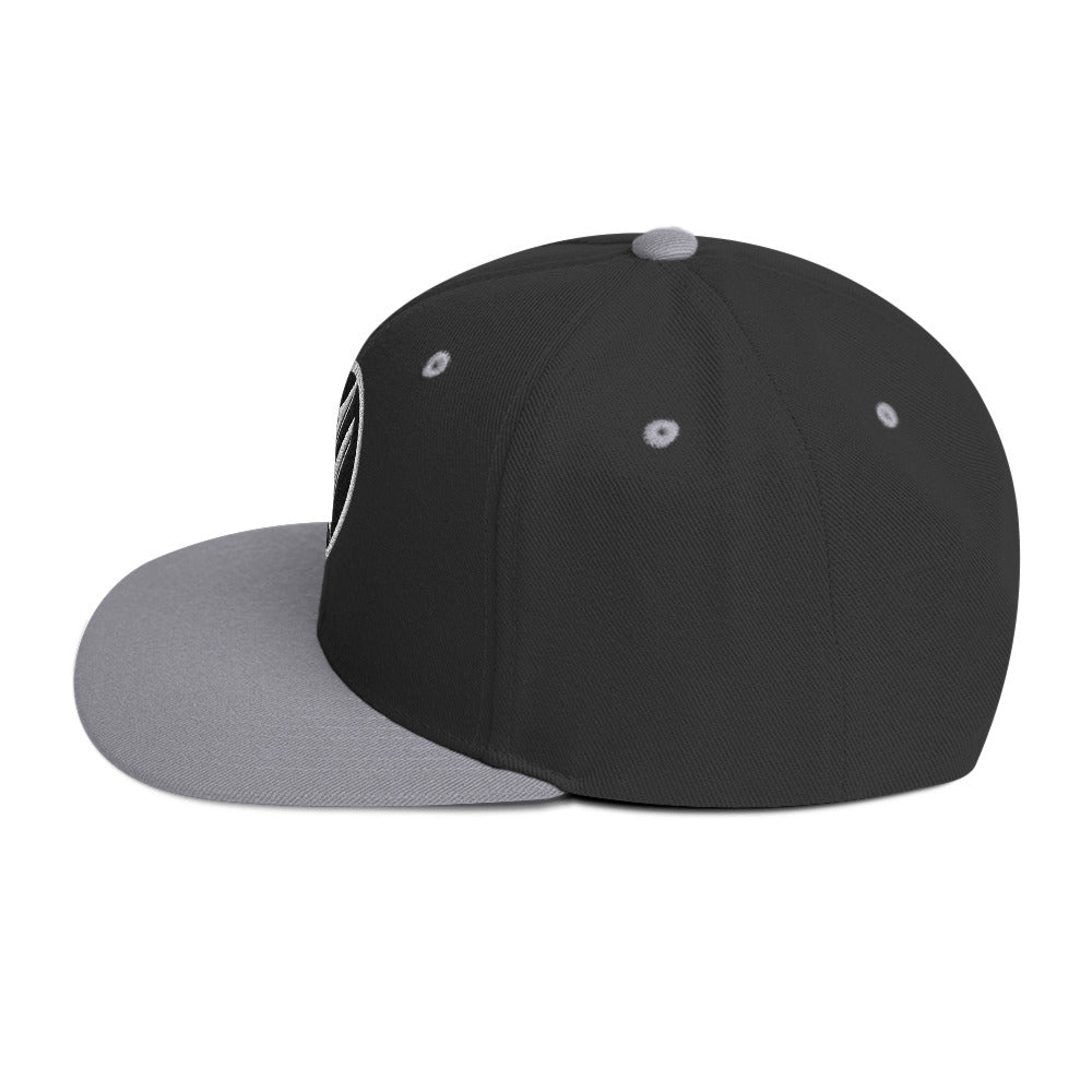 Signature Puff Logo Snapback - Black/White