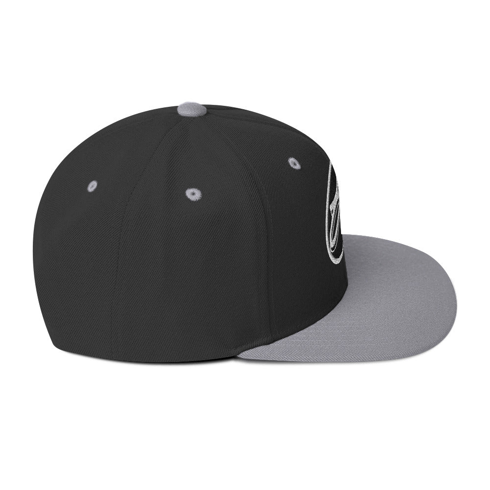 Signature Puff Logo Snapback - Black/White