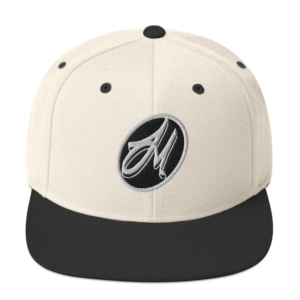 Signature Puff Logo Snapback - Black/White