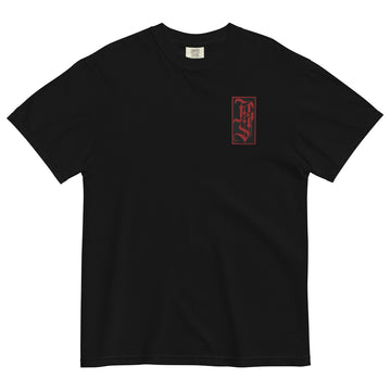 Premium Stitch Logo Heavyweight Tee - Black & Red