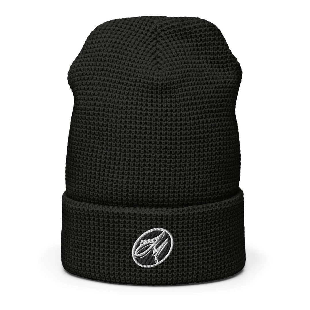 Signature Waffle Beanie - Black & White