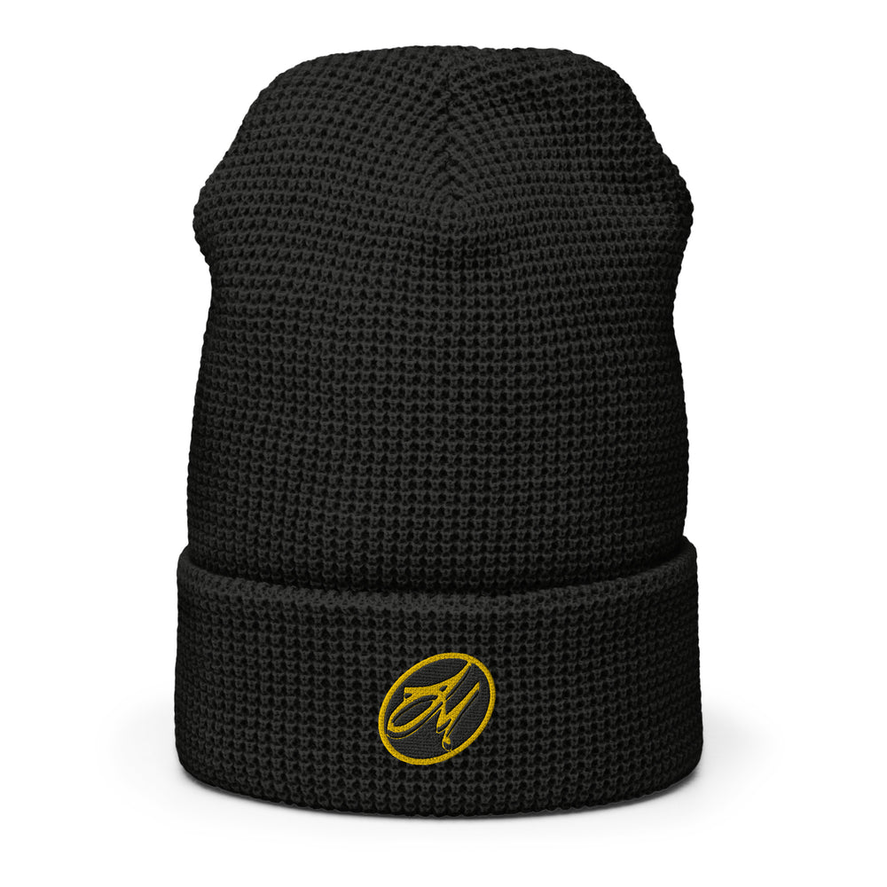 Signature Waffle Beanie - Black & Yellow