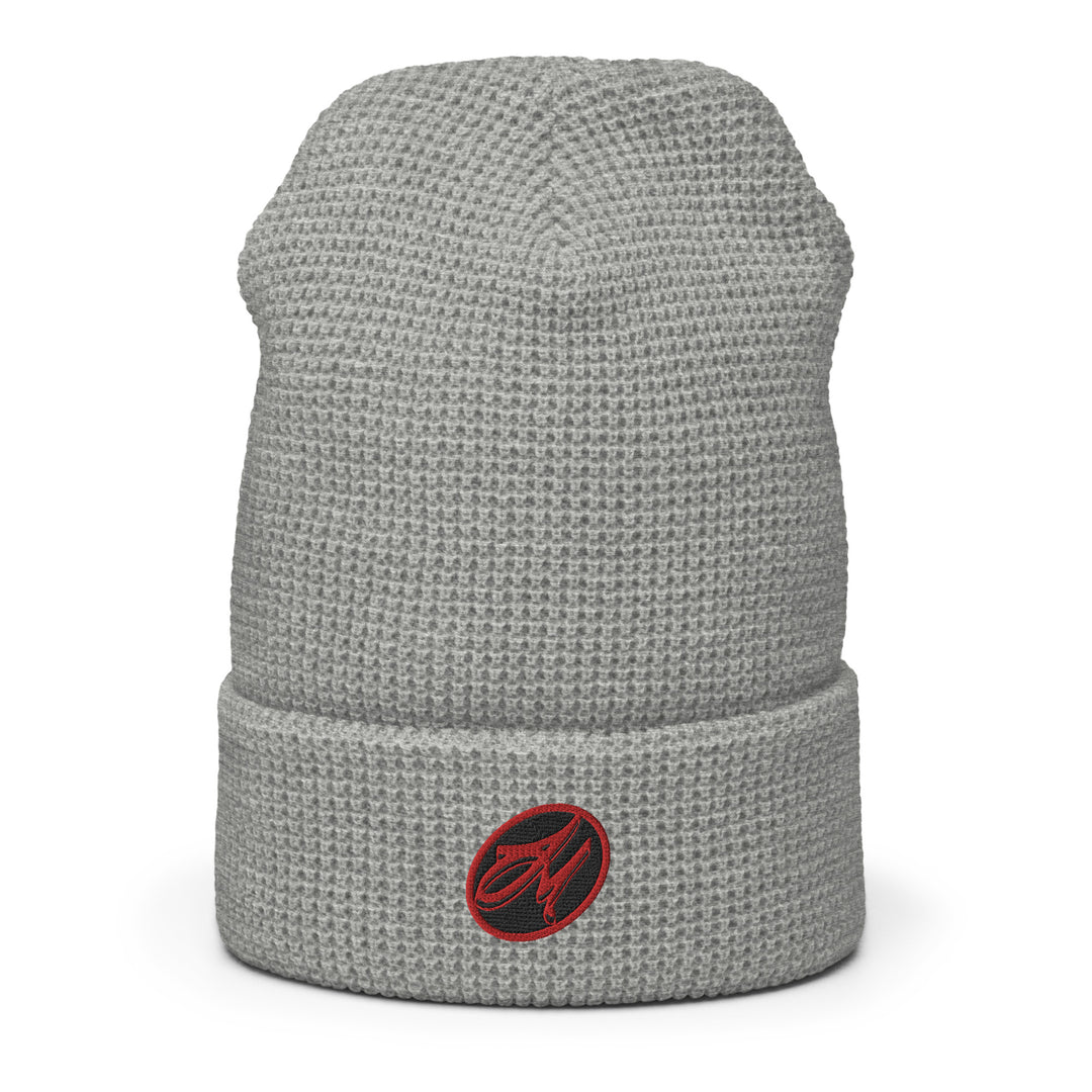 Signature Waffle Beanie - Black & Red