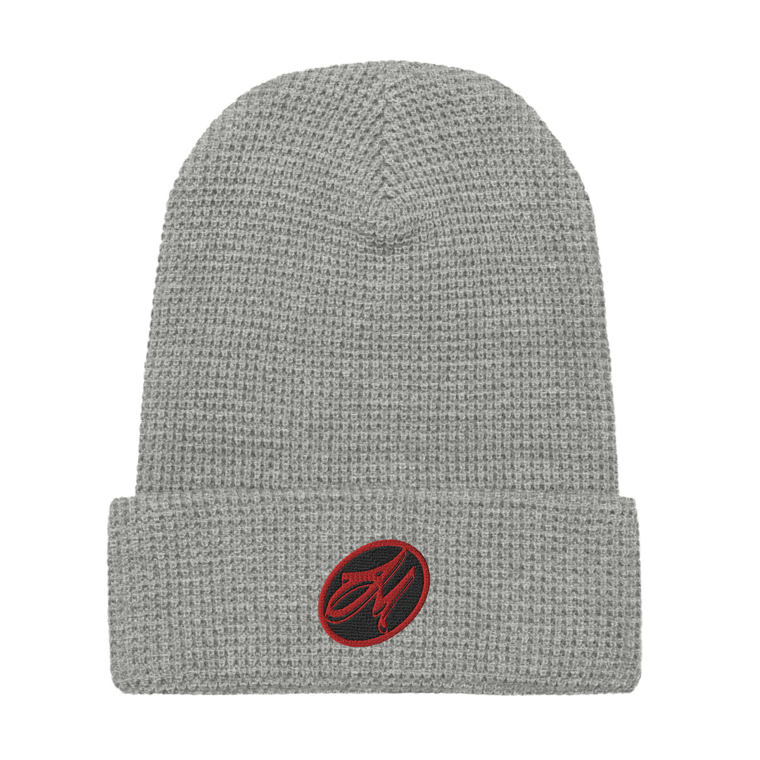 Signature Waffle Beanie - Black & Red